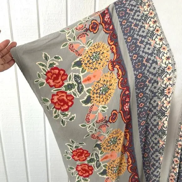 Angie Boho Patchwork Kimono Festival Cover Up Floral Small - Picture 2 of 6